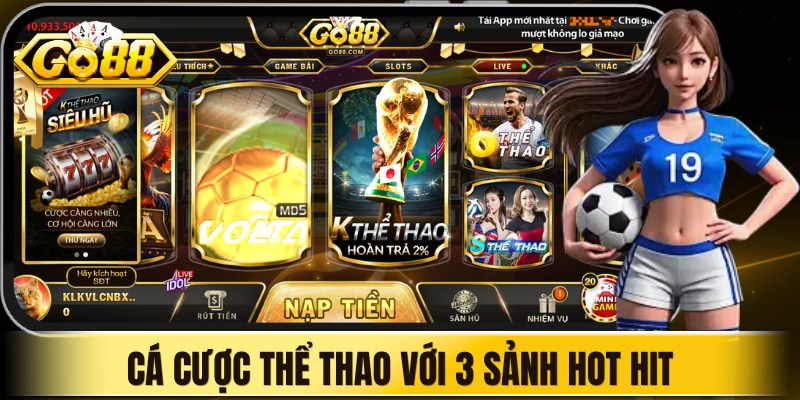 Cá cược thể thao với 3 sảnh hot hit